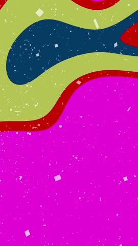 Vertical Dynamic abstract animation of colorful shapes morphing with confetti effect for modern backgrounds and designs