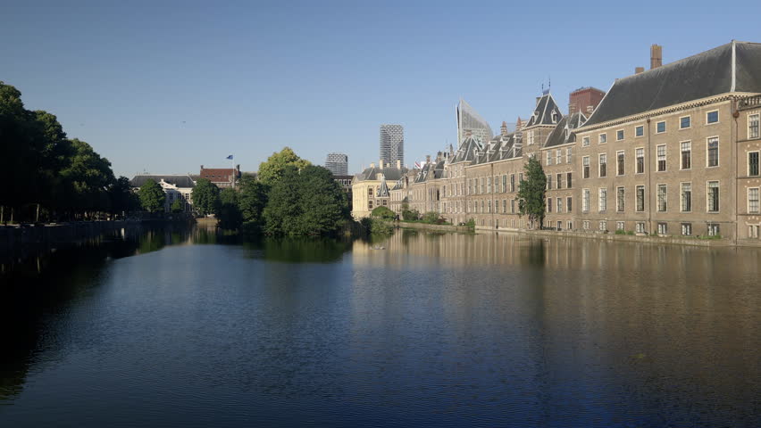 Cityscape of The Dutch Parliament Binnenhof Palace in The Hague, The Netherlands.