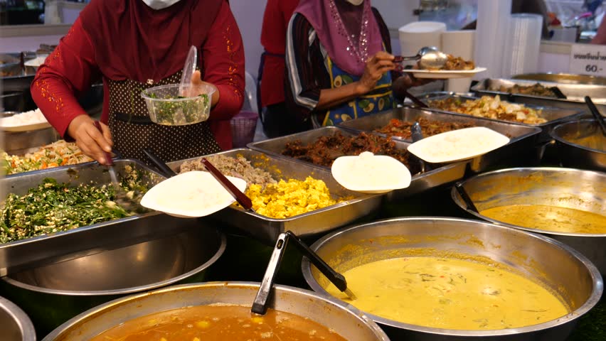 Southern Thai food on the stall 