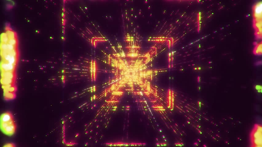 Glowing Abstract Vortex With Spinning Colorful Lines and Particles