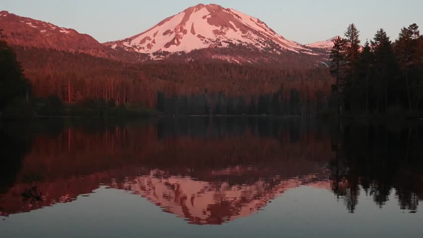 Alpenglow on Mount Lassen at sunset