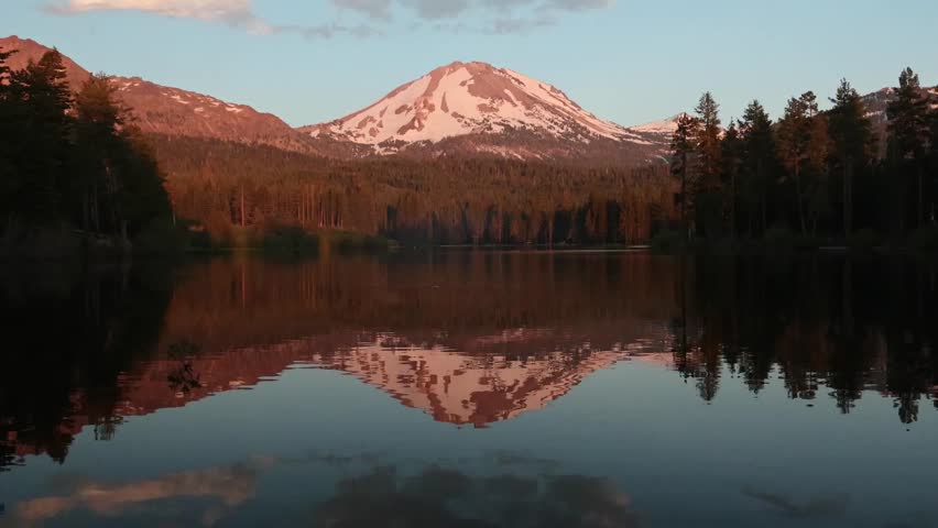 Alpenglow on Mount Lassen at sunset