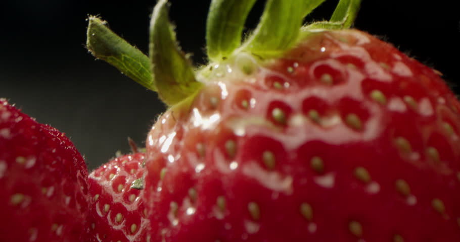 Strawberries, Red Juicy Ripe Strawberries, Close-up, Delicious Summer Berries. Background of Fresh Harvest Strawberries. Concept Of Healthy Natural Vegan Food