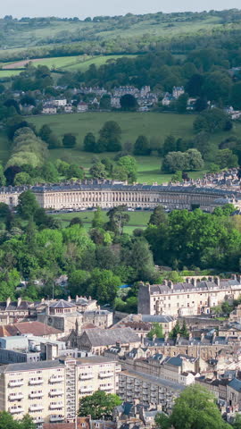 9-9-2023 Bath - Vertical Video of Bath, United Kingdom, Vertical Aerial View Shot