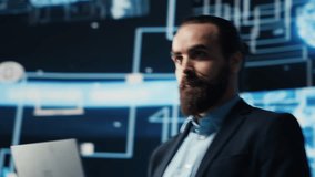 Young entrepreneur reviewing predictive analytics and machine learning algorithms. The digital interface reflects innovation, coding, AI ethics and platforms transformation. Camera A. - Powered by Shutterstock - Get 15% off with code: PIKWIZARD15