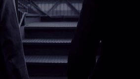 Colleagues ascending stairs materializing business network sphere evolving displaying numeric data. Corporate, networking, technology, futuristic, data, collaboration, progress - Powered by Shutterstock - Get 15% off with code: PIKWIZARD15