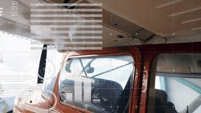 Diagnostic overlays guiding pilot detaching and inspecting vent knob under aircraft data charts. Technician, aircraft, cockpit, analysis, maintenance, digital, aviation - Powered by Shutterstock - Get 15% off with code: PIKWIZARD15