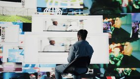 Young man stares at smartphone in distress symbolizing toxic impact of social media on mental health. Likes, posts and endless scrolling lead to stress and depression. Overwhelmed user. Camera B. - Powered by Shutterstock - Get 15% off with code: PIKWIZARD15