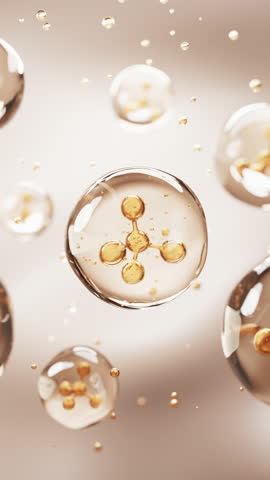 3D Collagen Skin Serum and Vitamin illustration isolated on soft color background. Concept Skin Care Cosmetics Solution. 3d rendering. vertical short.	