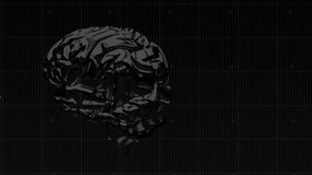 Upon binary code streaming, glossy 3D brain emerging and rotating as graph tracing data trends. Synthetic, futuristic, data, visualization, technology, innovation, cyber - Powered by Shutterstock - Get 15% off with code: PIKWIZARD15