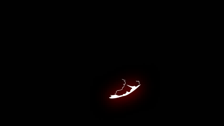 Animation of red lightning striking in all directions with transparent background