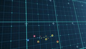Cluster forming on grid emitting emojis along lines drifting outward returning to map reactions. Digital, modern, dynamic, communication, technology, interface, vibrant - Powered by Shutterstock - Get 15% off with code: PIKWIZARD15