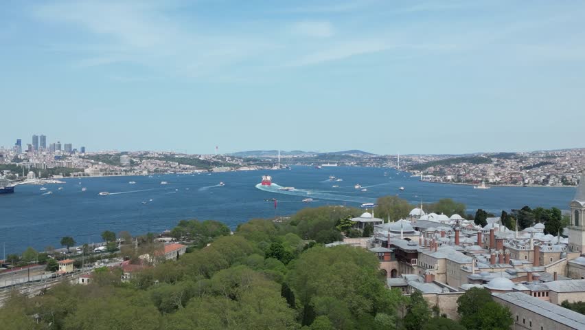 historical istanbul on the bosphorus between europe and asia