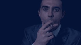 Business professional adjusting tie, initiating glowing padlock animation showing digital security. Security, cybersecurity, digital, technology, innovation, finance, corporate - Powered by Shutterstock - Get 15% off with code: PIKWIZARD15