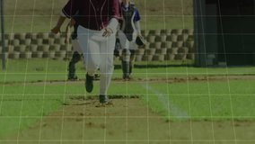 Analytics overlay fading in and guiding pitcher pitching softball while tracking sports performance. Athletics, competition, sports, data visualization, performance, teamwork, outdoor - Powered by Shutterstock - Get 15% off with code: PIKWIZARD15