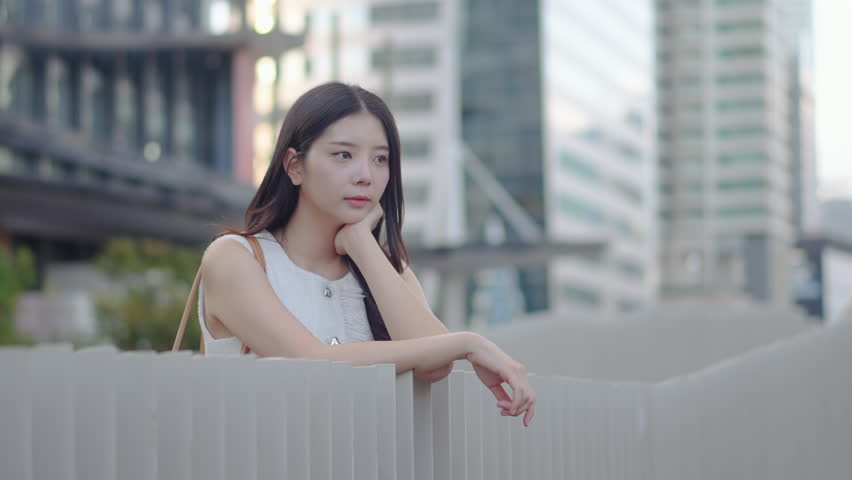 Sad unhappy young asian woman thinks over life concerns, suffers from unfair situation. Problem, feeling bad annoyed, burnout grief. Frustrated depressed lonely girl, upset stressed nervous