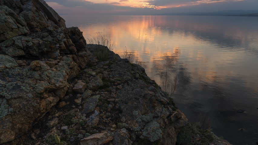 Sunrise Time Lapse at Baikal Lake in Siberia, Summer Time