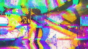 4k loop animation Vibrant glitch art, neon blue, pink, yellow. 90s, Y2K aesthetic Digital art, screen saver, banner, 2000s Futuristic cyberpunk animated retro video game pixelated grunge background - Powered by Shutterstock - Get 15% off with code: PIKWIZARD15