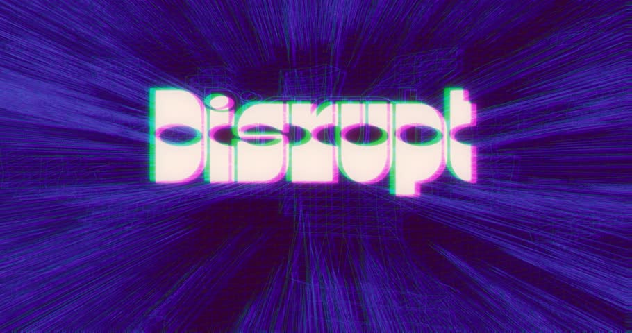 Technology Empowering Change - Disrupt. Tech-Inspired Motivational Animated Quotes Series. Loop Ready.