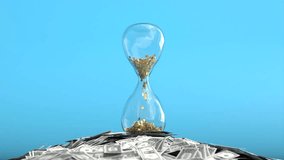 Hourglass on a pile of banknotes, Time and money concept, Financial deadline symbol - Powered by Shutterstock - Get 15% off with code: PIKWIZARD15