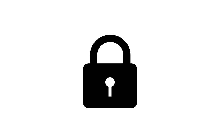 Lock animation. locked and unlocked lock animation on a white background. security lock icon animation
