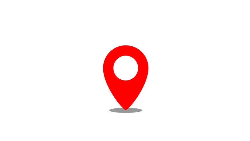 Animated location pointer. animated pin map animated icon. location icon. GPS location pointer motion video on white background. motion graphics
