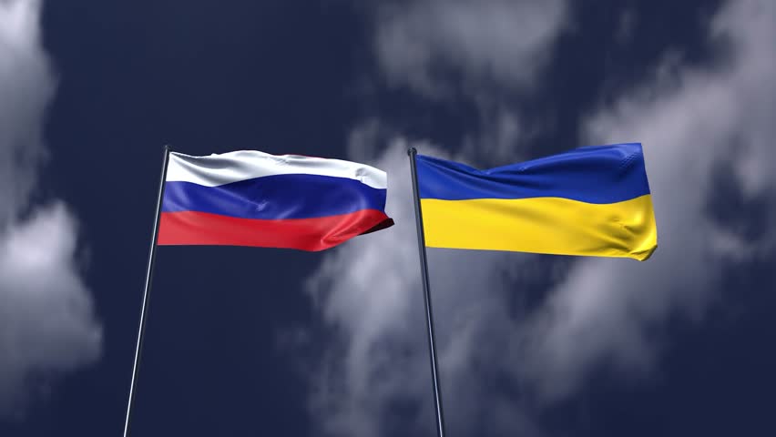Russia ukraine flag waving blue sky cloudy white background wallpaper russia ukraine country national conflict military crisis war politic battle government map russian ukrainian peace crimea danger