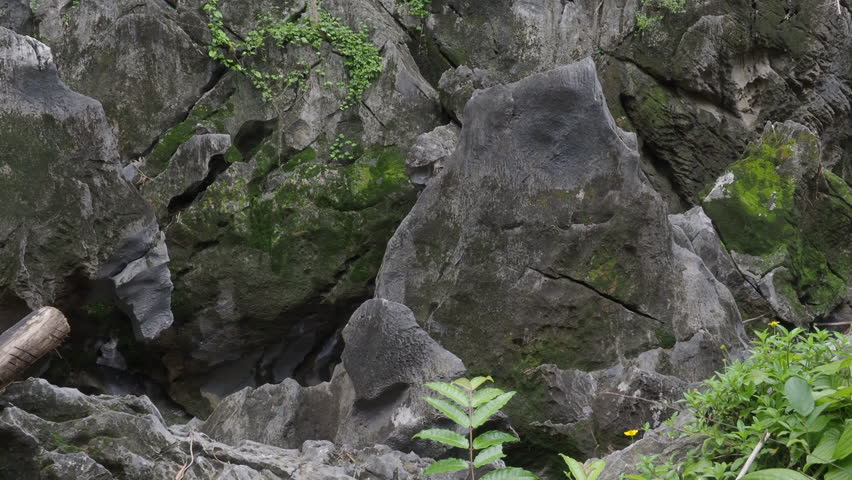 Klong Hin Dam River, natural black stone tunnel