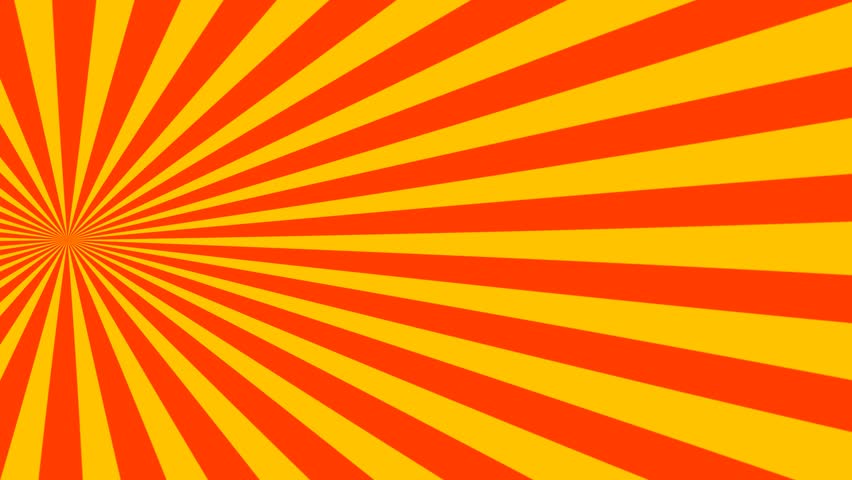 Yellow orange sunburst with diagonal rotating rays from left and right background animation. 4K animated sunburst background for ads, campaigns, motion graphics, and promos.