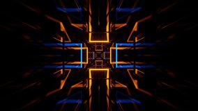 Orange and Blue Neon Flashing Mirrored Tunnel Background VJ Loop in 4K - Powered by Shutterstock - Get 15% off with code: PIKWIZARD15