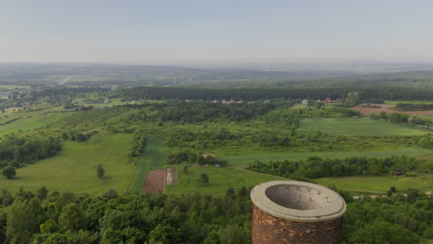 The Royal Castle in Chęciny. Aerial shot