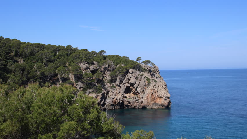 The Mediterranean Sea and the coast of the Spanish island of Mallorca
