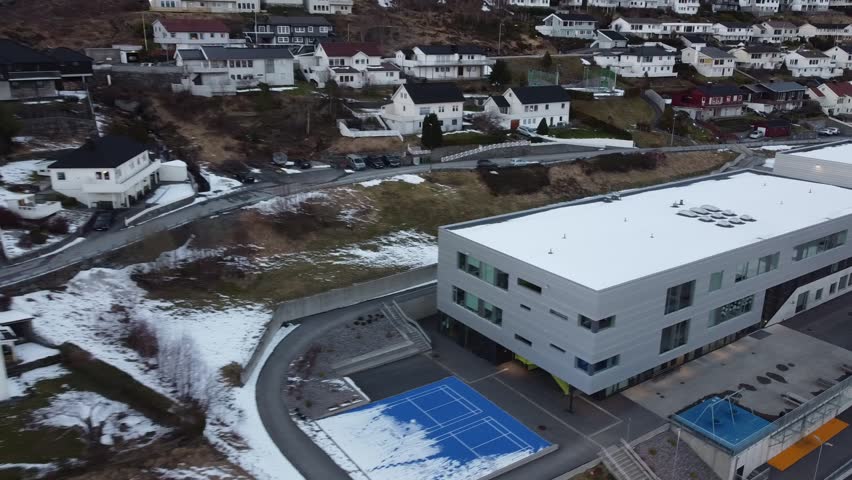 Norwegian high school in modern style
Town Måløy , Kinn kommune