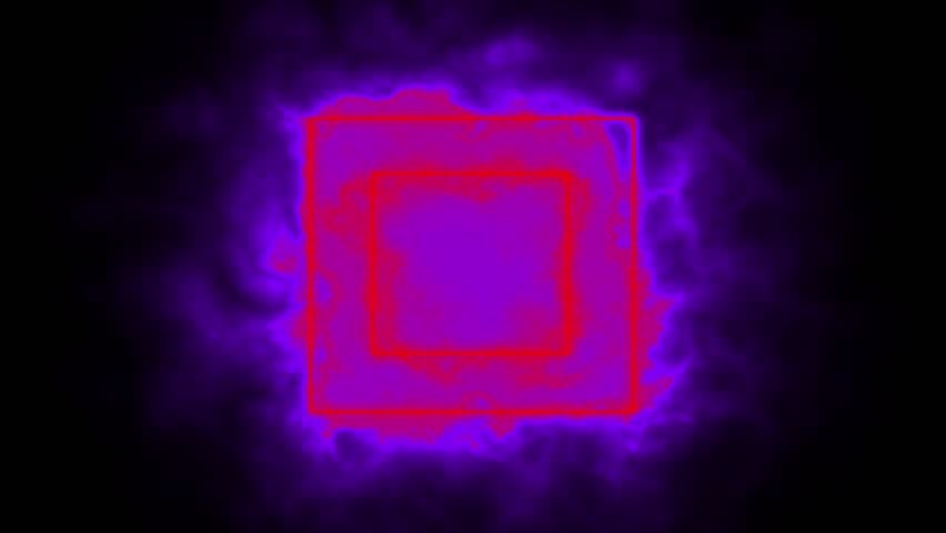 moving animation of a square frame that lights up like a sword saber. rotating glowing box background
