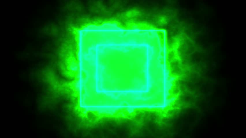 moving animation of a square frame that lights up like a sword saber. rotating glowing box background
