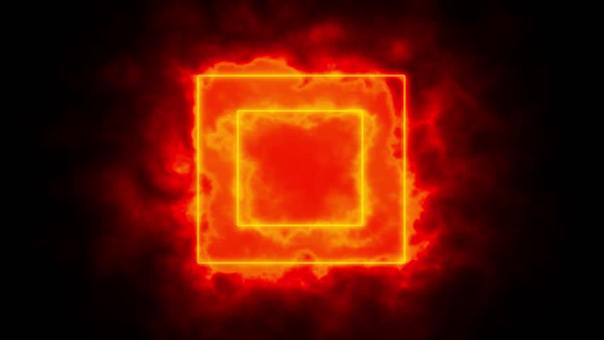 moving animation of a square frame that lights up like a sword saber. rotating glowing box background
