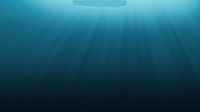 Elegant rays of sunlight shining from above penetrate deep clear blue water.  Small bubbles rising up. Seamless looping 4K animation. - Powered by Shutterstock - Get 15% off with code: PIKWIZARD15