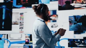 Pleased young adult connecting online on global social media app through mobile technology, using digital tools for human interaction and communication, storytelling and entertainment. Camera A. - Powered by Shutterstock - Get 15% off with code: PIKWIZARD15