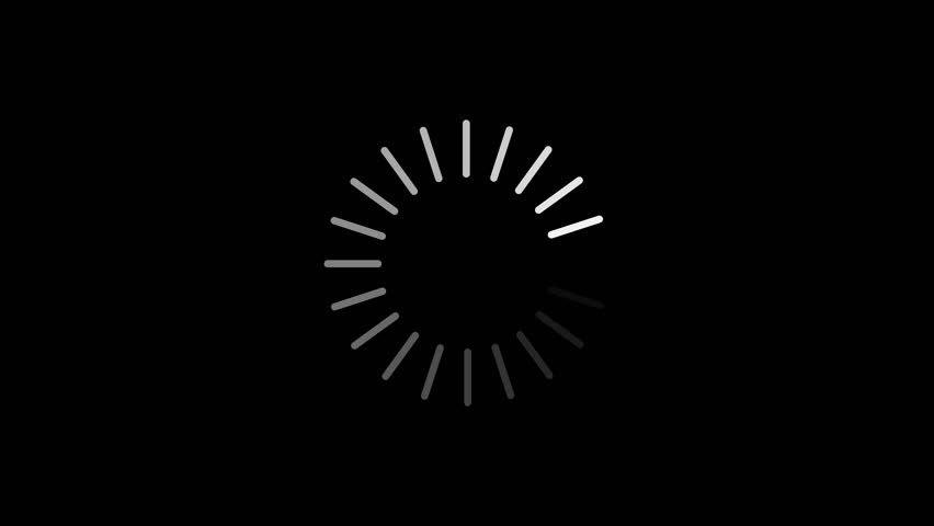 4K Loading circle icon, Loopable loading circle animation with alpha background