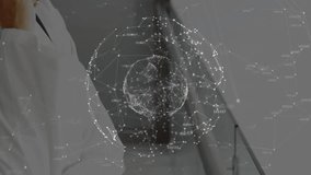 Senior doctor in lab coat studying holographic sphere materializing and analyzing data in clinic. Medical, technology, futuristic, healthcare, innovation, professional, analytical - Powered by Shutterstock - Get 15% off with code: PIKWIZARD15