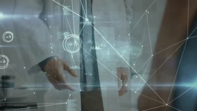 Doctor with stethoscope and patient extending hands, shaking with pulsing health network overlay. Professional, healthcare, digital, connection, trust, collaboration, medical - Powered by Shutterstock - Get 15% off with code: PIKWIZARD15