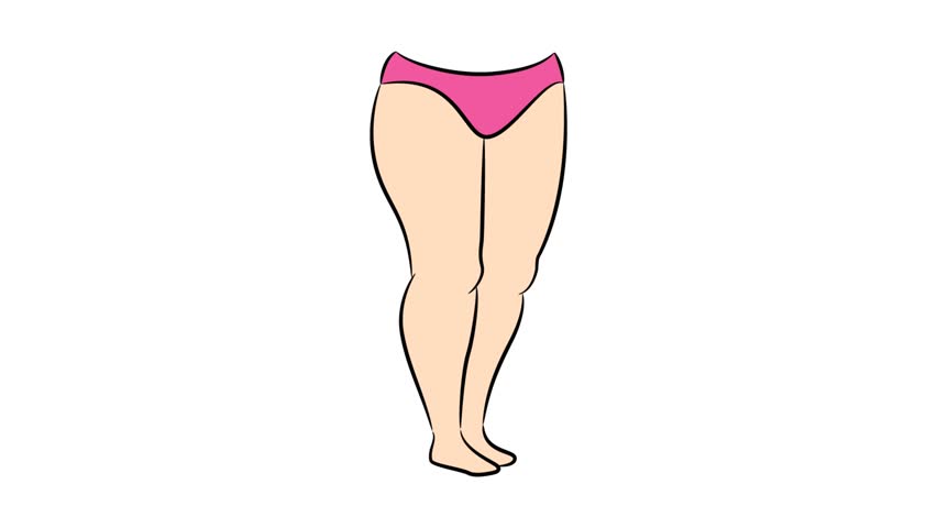 D2 Animation Transformation of the lower body, Before and after the weight loss process, on the waist, legs, thighs, buttocks, calves, thick and thin thigh slimming exercises. Weight loss comparison