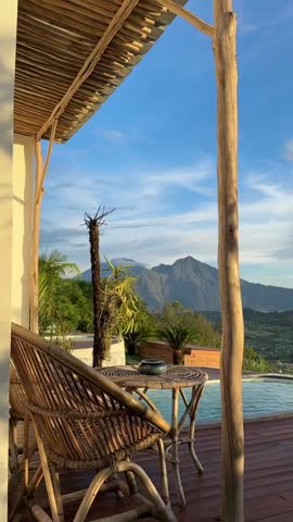 A beautiful mountain landscape background usually features towering peaks