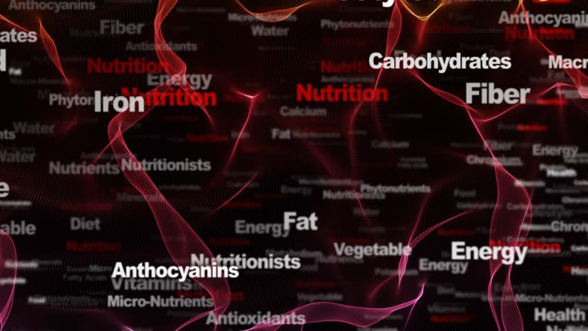NUTRITION Keywords Animation, Background, Loop, 4k
