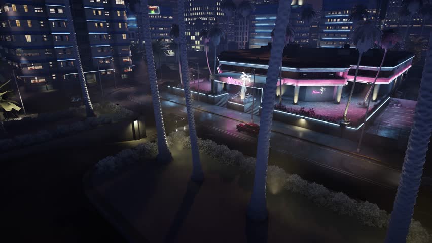 Retro Night Club in Miami Neon Style