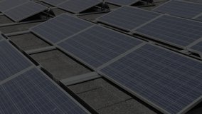 Technician tapping tablet kneeling on panels activating neon TECH wireframe graphic for monitoring. Renewable, innovation, cybersecurity, industrial, futuristic, energy, collaboration - Powered by Shutterstock - Get 15% off with code: PIKWIZARD15