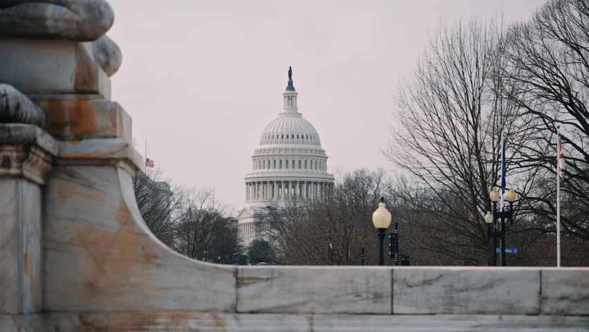 Classic White Capitol Structure in the Center of Washington DC