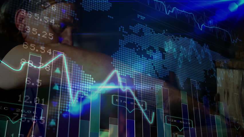 Male boxer punching, activating translucent fitness overlay with world map charts and graph spikes. Athlete, data visualization, digital interface, fitness, performance, training, technology - Powered by Shutterstock - Get 15% off with code: PIKWIZARD15