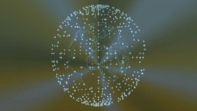 Glowing node sphere appearing and rotating to reveal blue network scaffold morphing for data flow. Futuristic, technology, abstract, digital, innovative, connectivity, dynamic - Powered by Shutterstock - Get 15% off with code: PIKWIZARD15