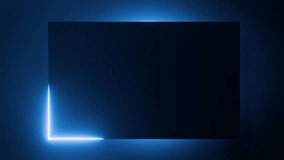 Blue neon light is moving around black rectangle frame on dark background. - Powered by Shutterstock - Get 15% off with code: PIKWIZARD15